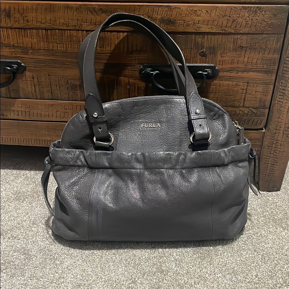 Furla Black Shoulder Bag with Leather Finish